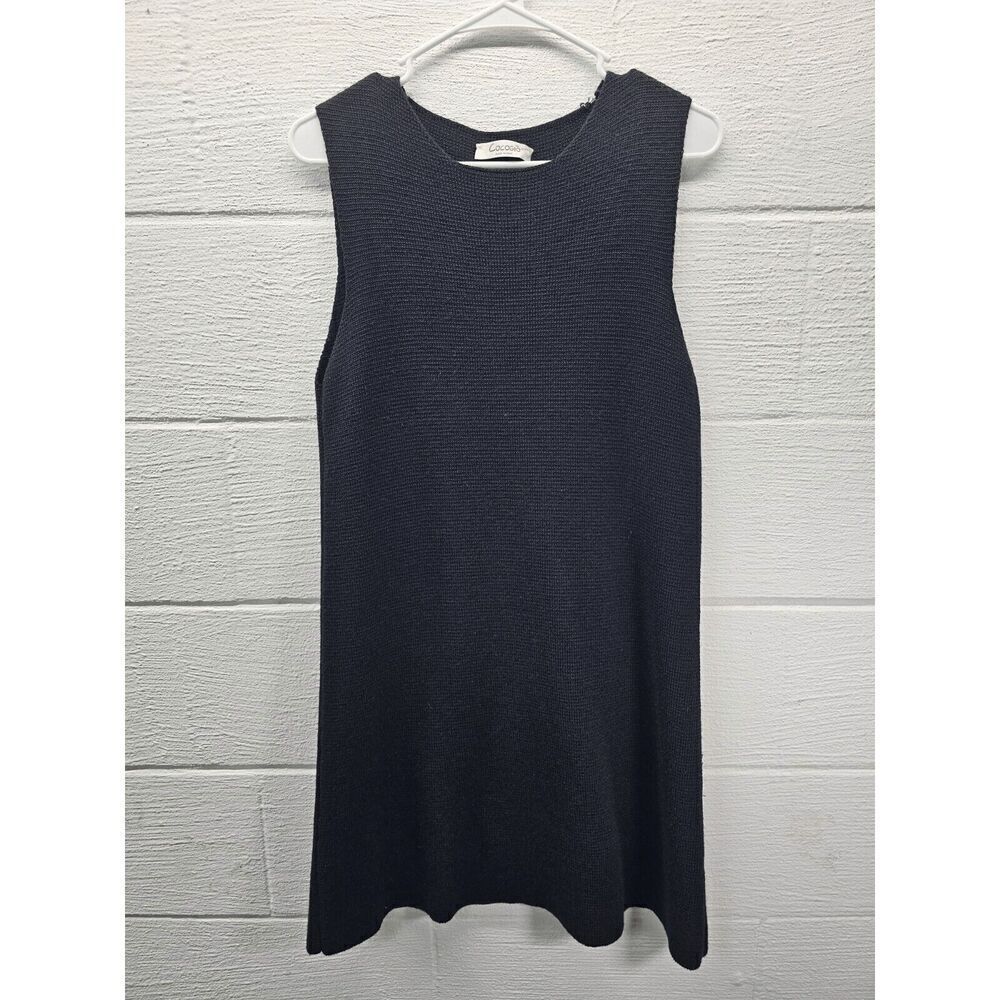 Cocogio Women's Sleeveless Knitted Sweater Dress Black Small